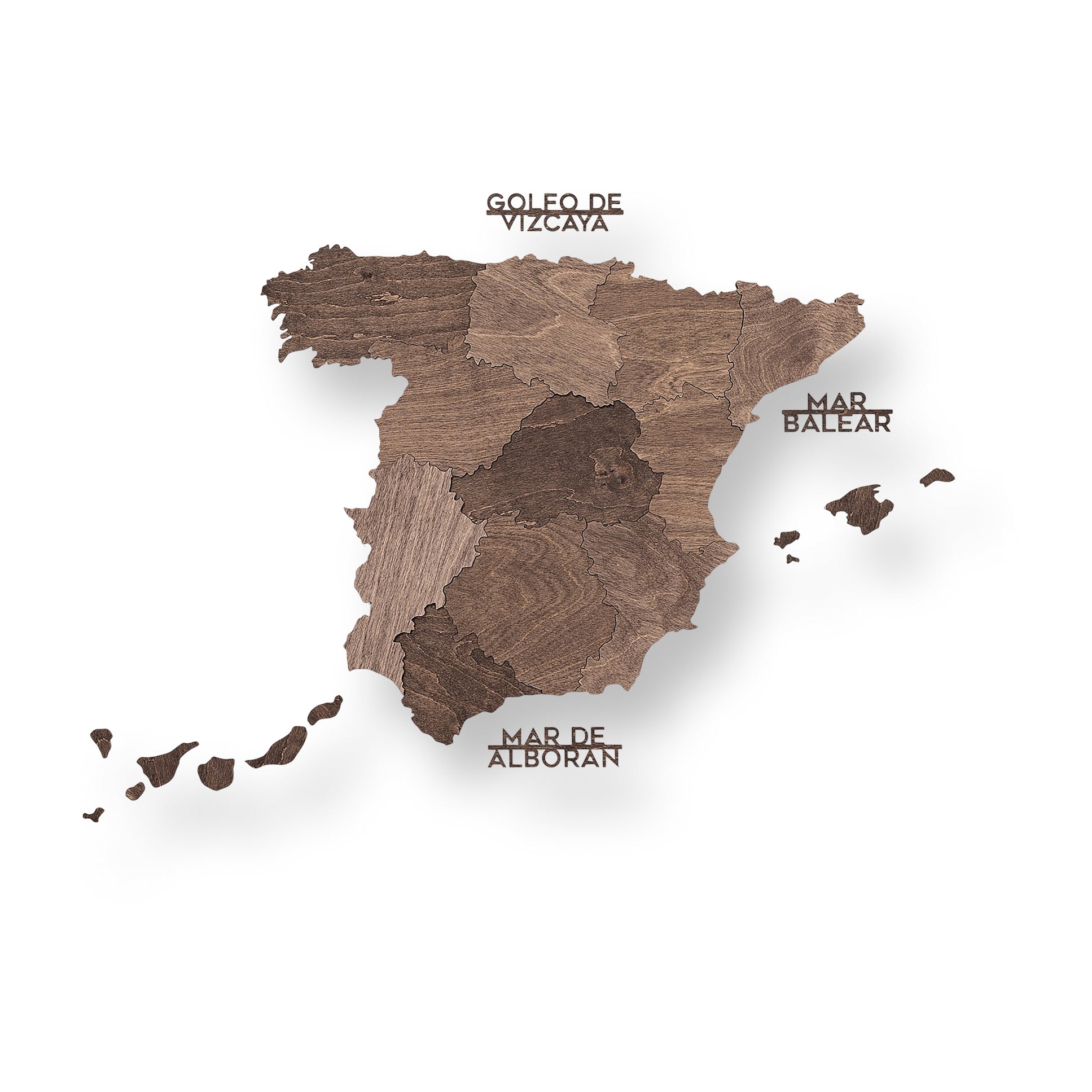 Wooden Map of Spain – Dark Walnut