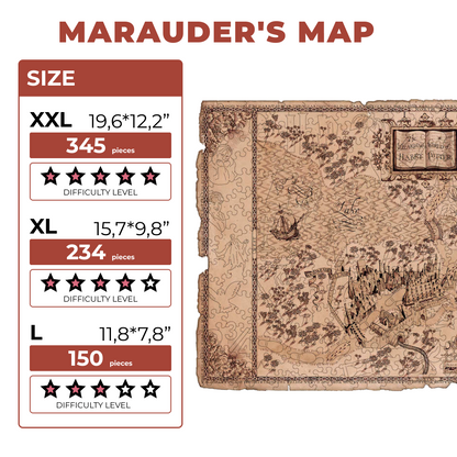 Wooden Jigsaw Puzzle Marauder's Map