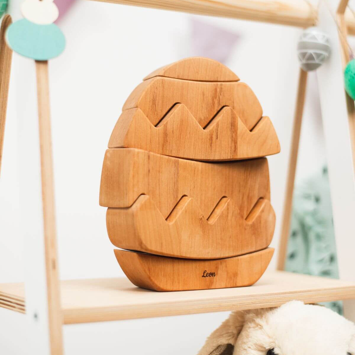 wooden egg puzzle