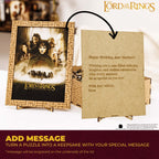 Mosaic art of a person wearing a fur hat and green coat with a pipe.