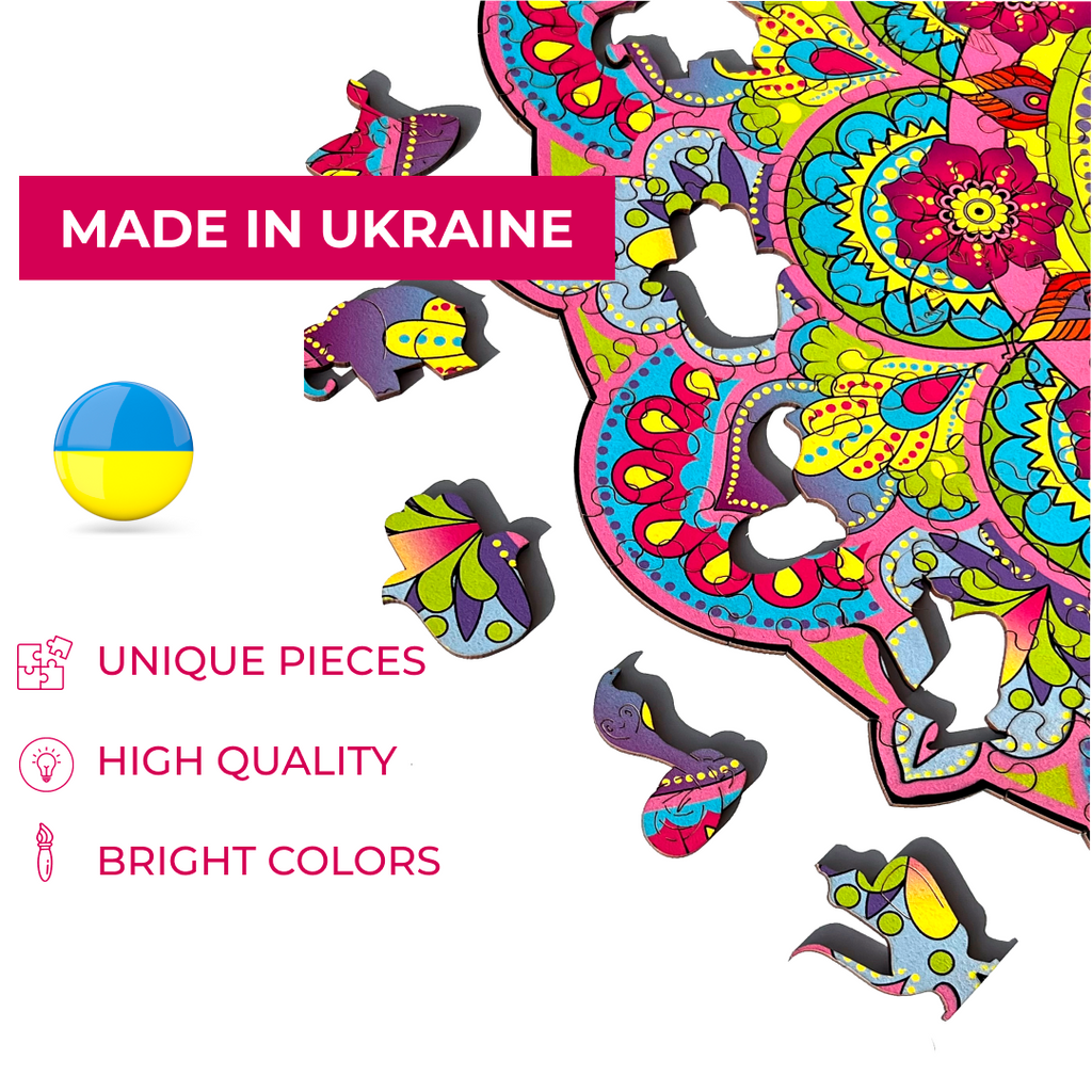 Wooden Jigsaw Puzzle Mandala