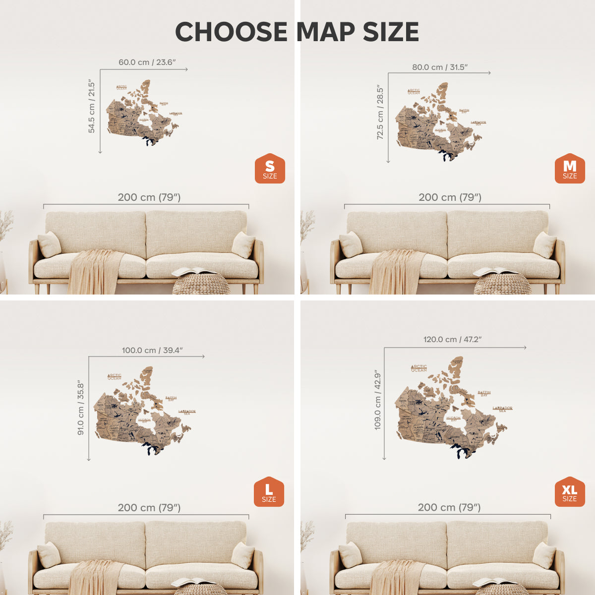 3D Canada Wooden Map Terra