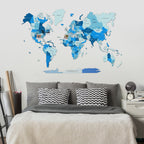 2D Wooden World Map Azure