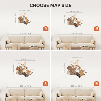 3D Canada Wooden Map Multicolor