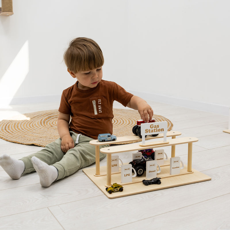 Wooden Gas Station Toy