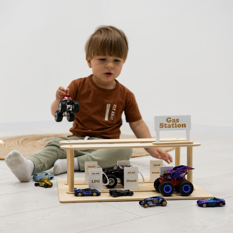 Wooden Gas Station Toy