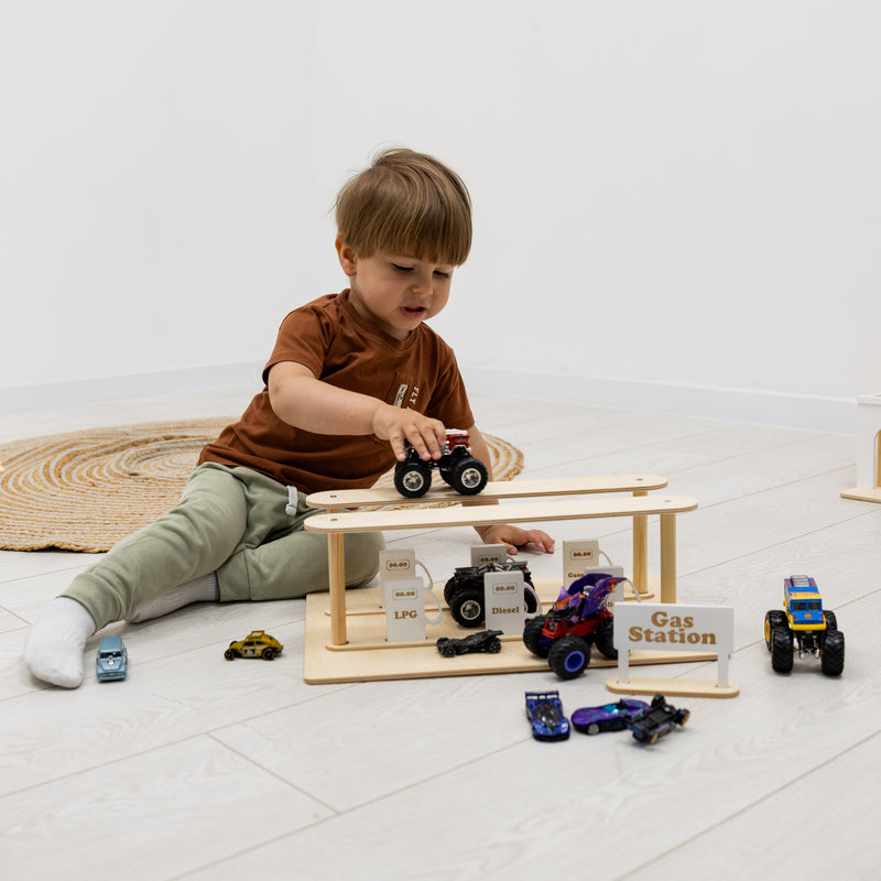 Wooden Gas Station Toy