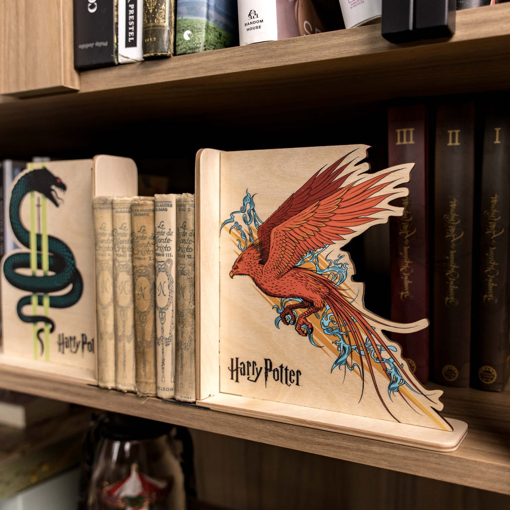 Harry Potter Bookends - Serpent & Phoenix by Enjoy The Wood 