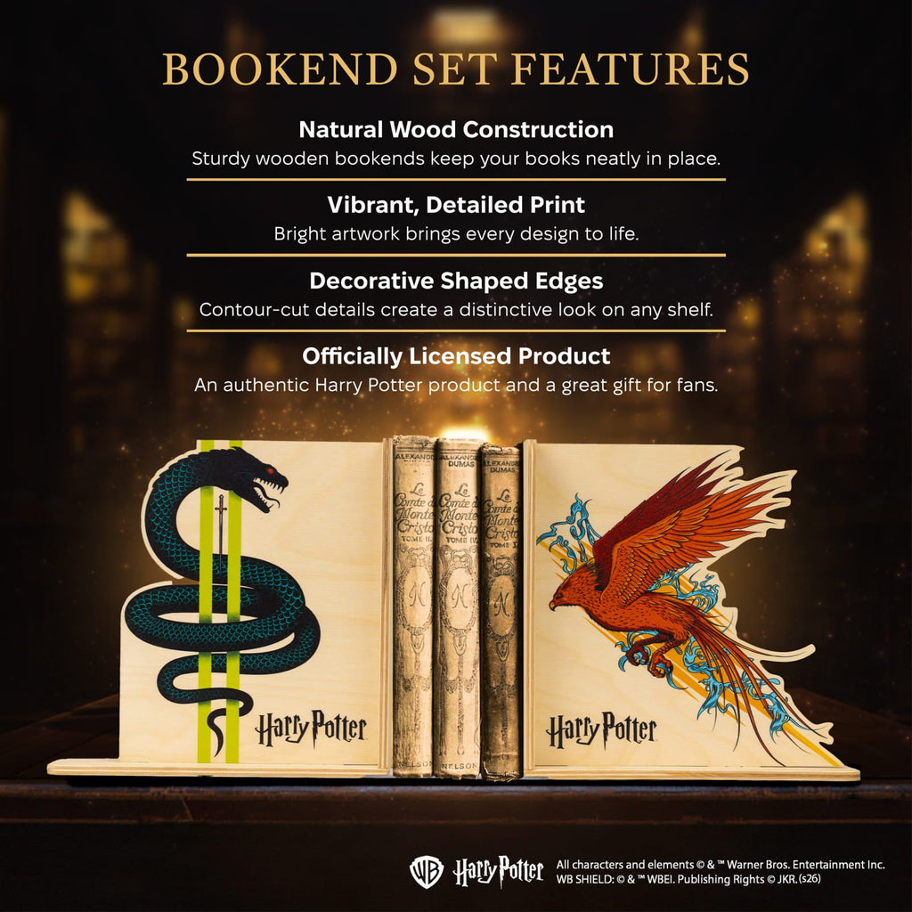 Harry Potter Bookends - Serpent & Phoenix by Enjoy The Wood 