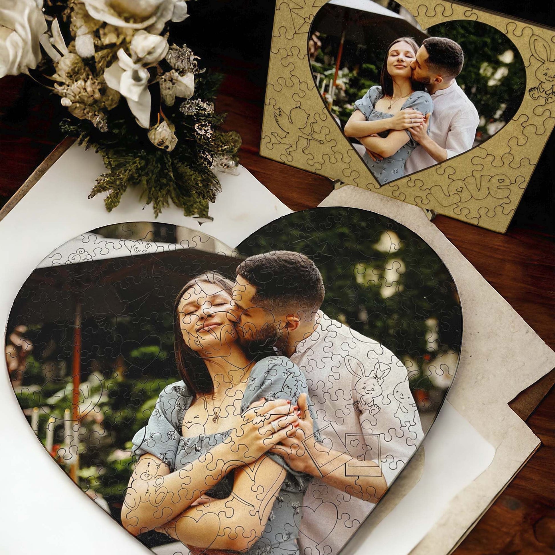 wooden heart puzzle
