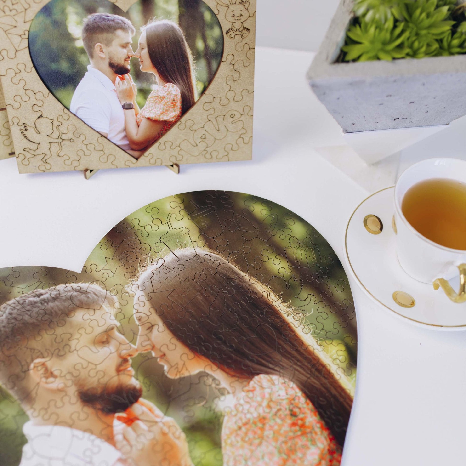 wooden heart puzzle