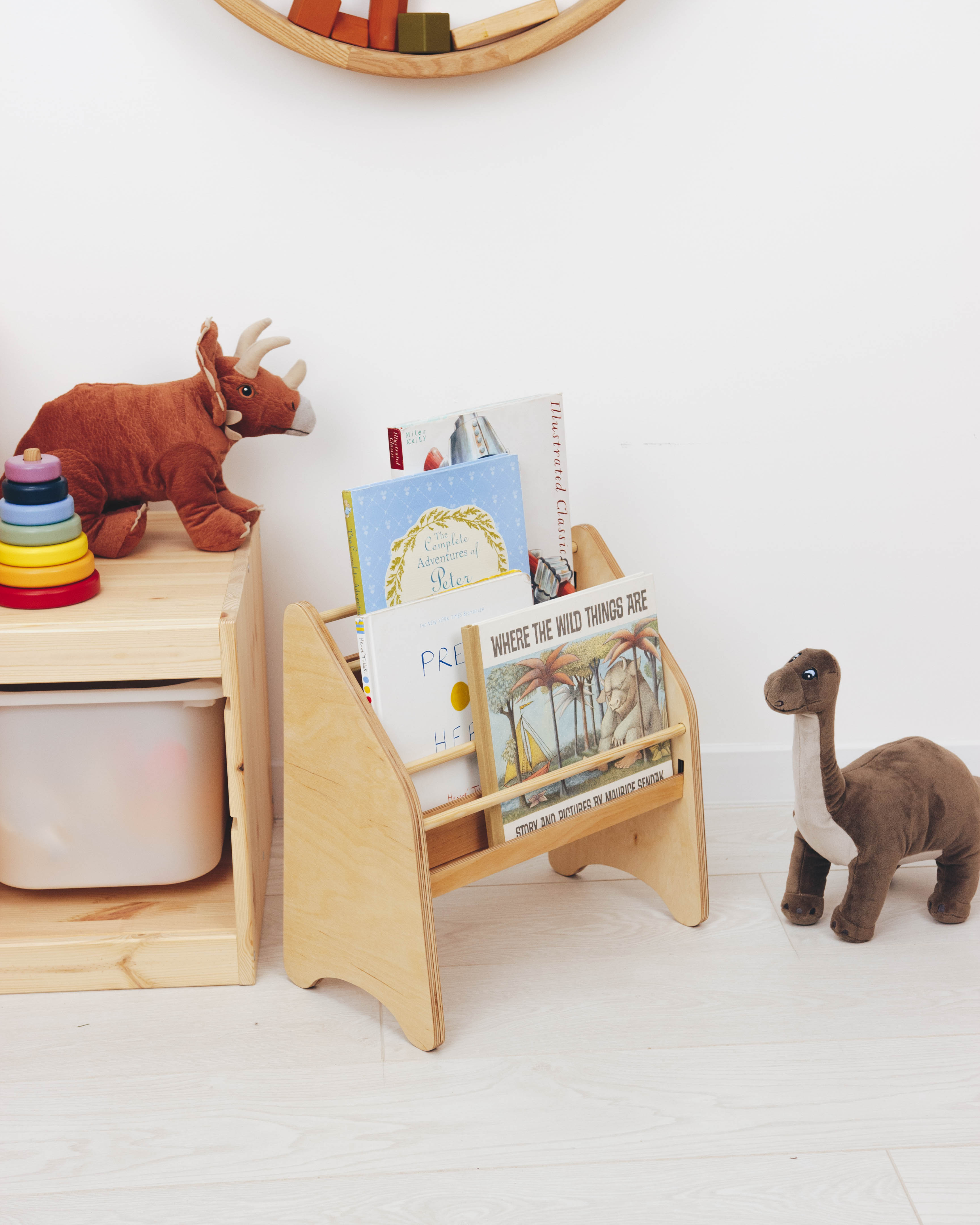 woody bookshelf
