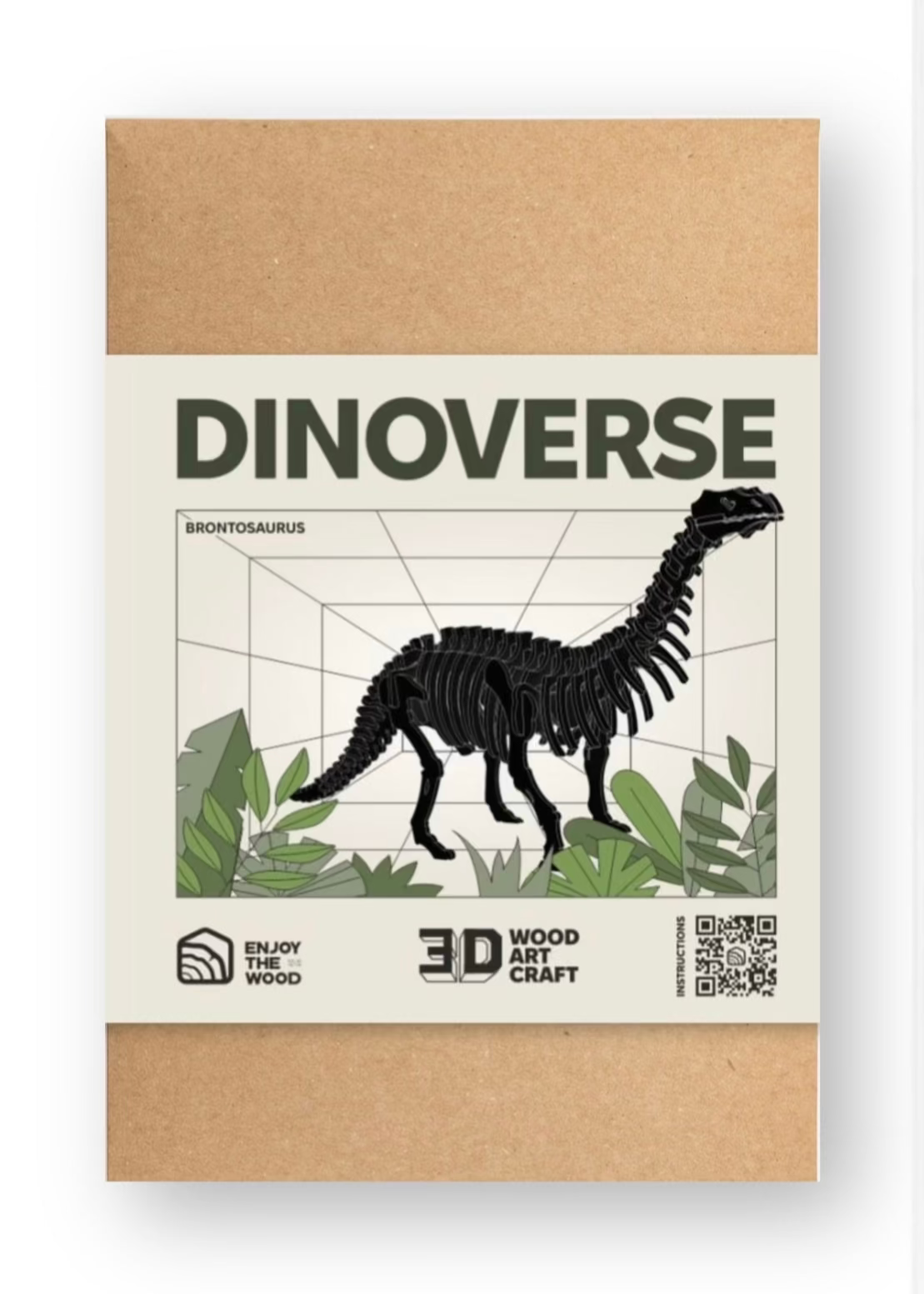 Black 3D Brontosaurus DIY Kit