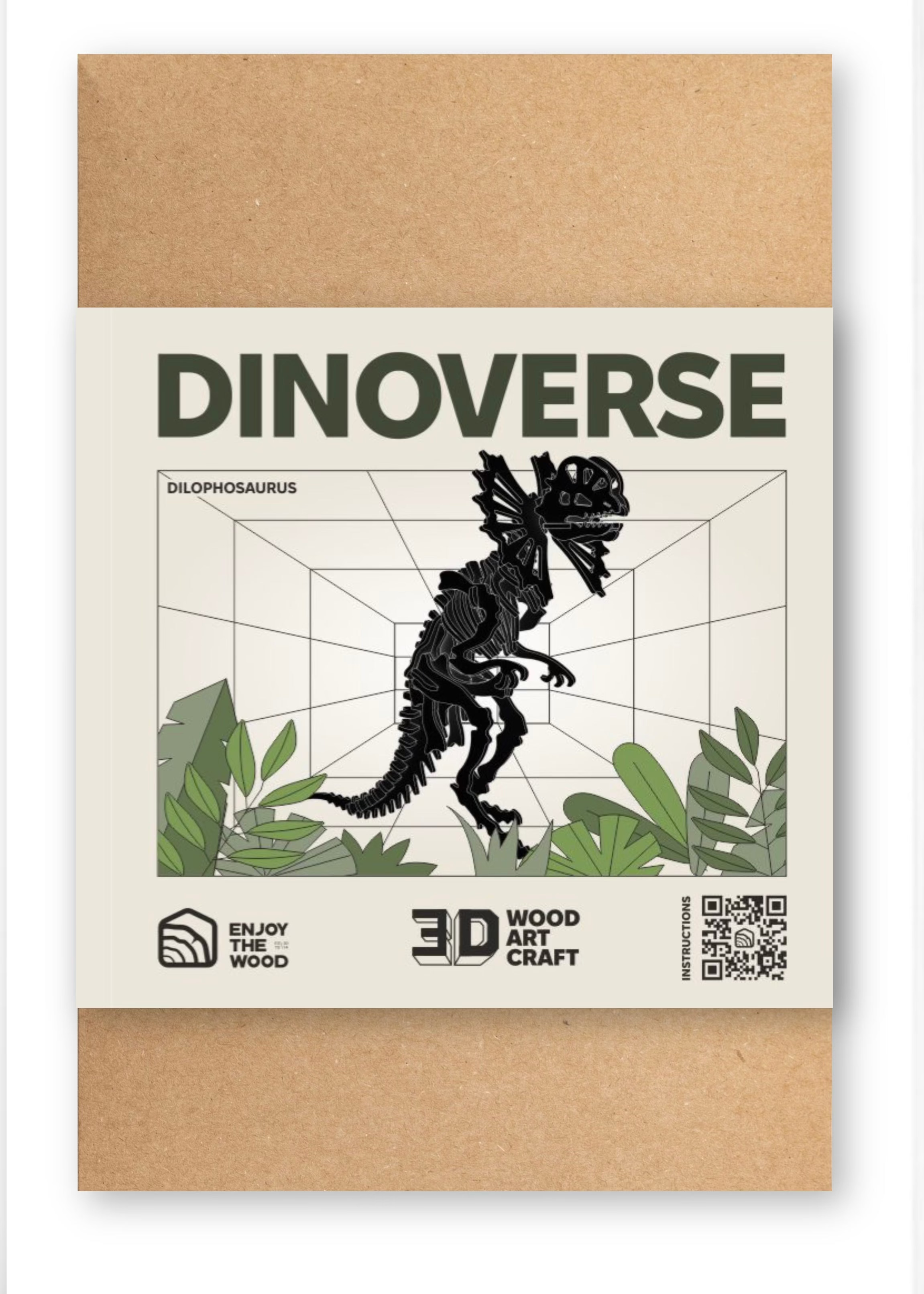 Black 3D Dilophosaurus DIY Kit
