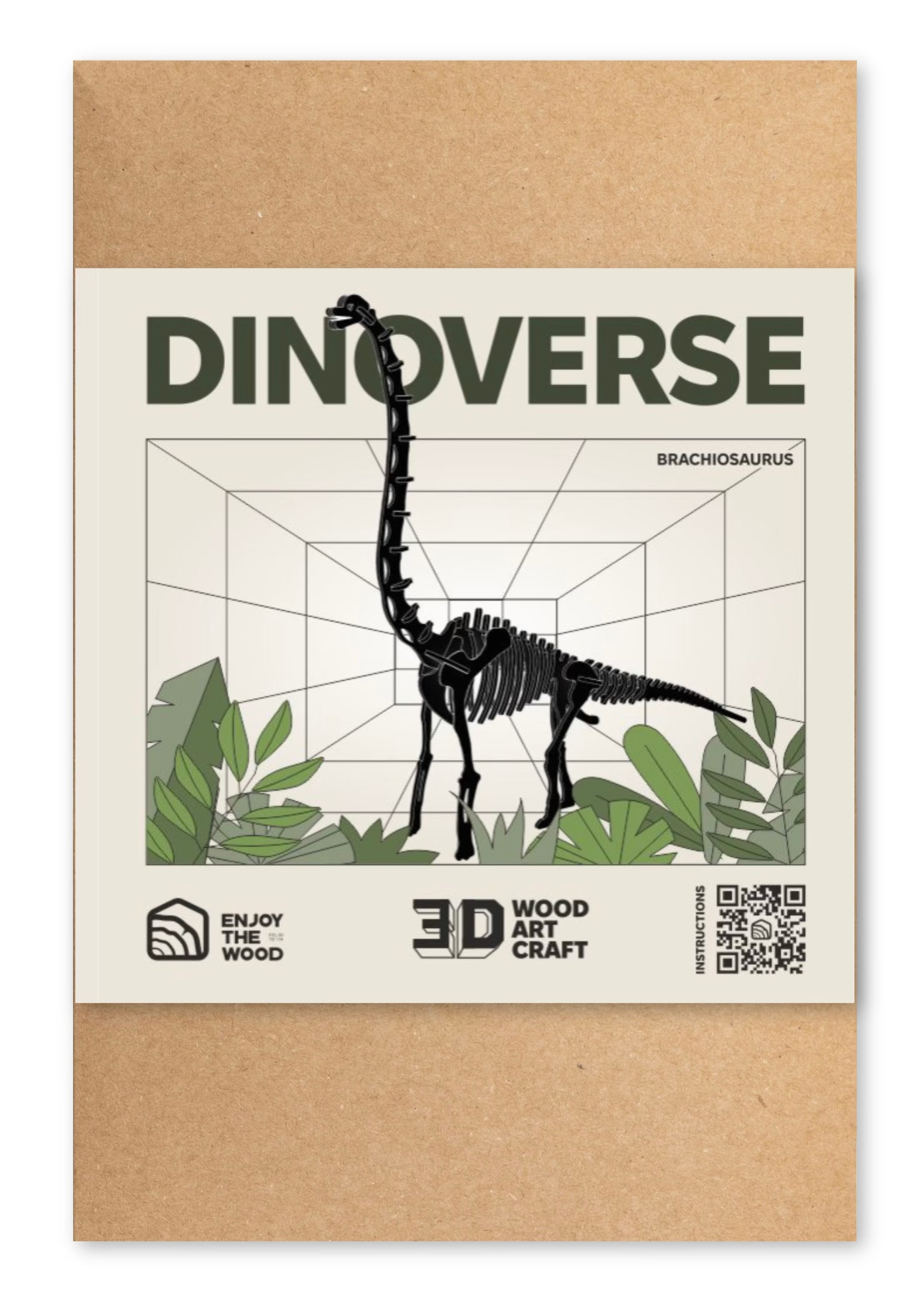 Black 3D Brachiosaurus DIY Kit