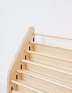 woody shelf for books