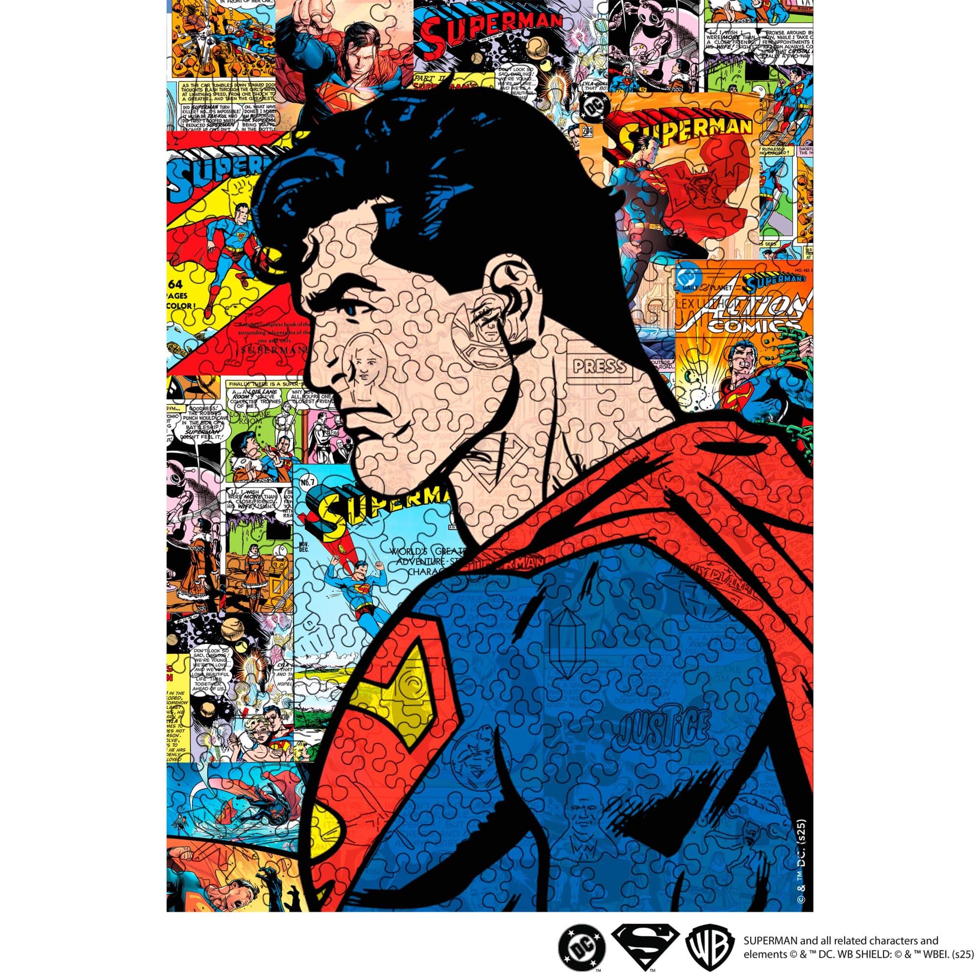 wooden super man puzzle