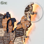 Wooden 3d LED Map of USA - Multicolor