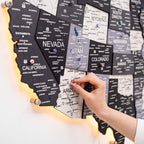 Wooden 3d LED Map of USA - Nordik