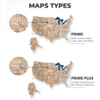 Wooden 3d LED Map of USA - Terra