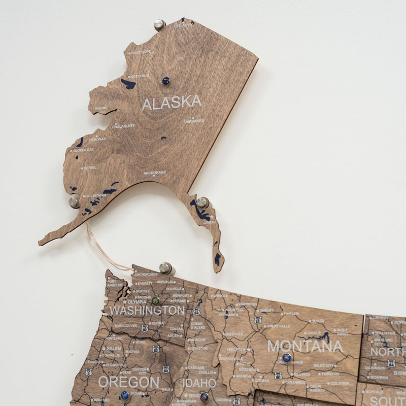 Wooden 3d LED Map of USA - Terra
