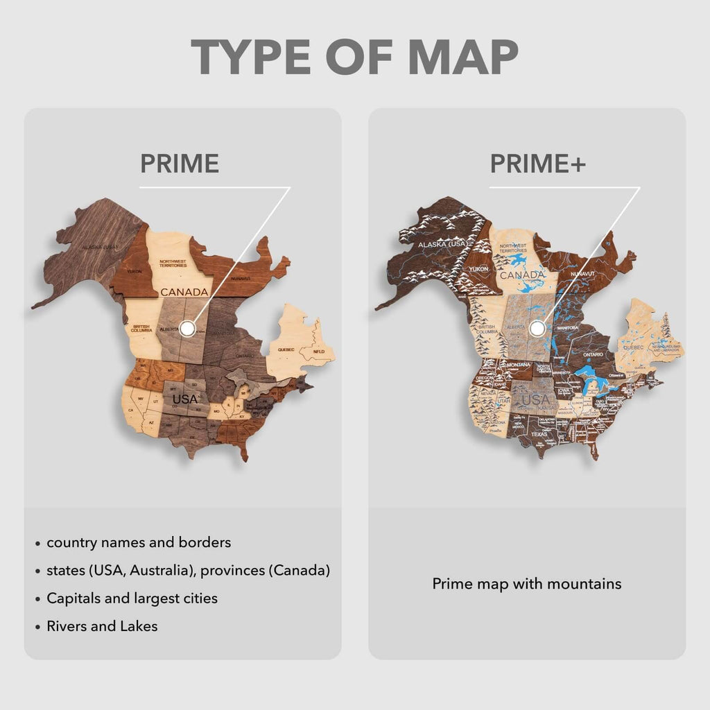 LED Multicolor map home decor