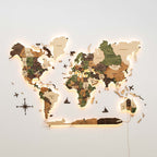 3D LED Wooden World Map 3.0 Nature (B2B)