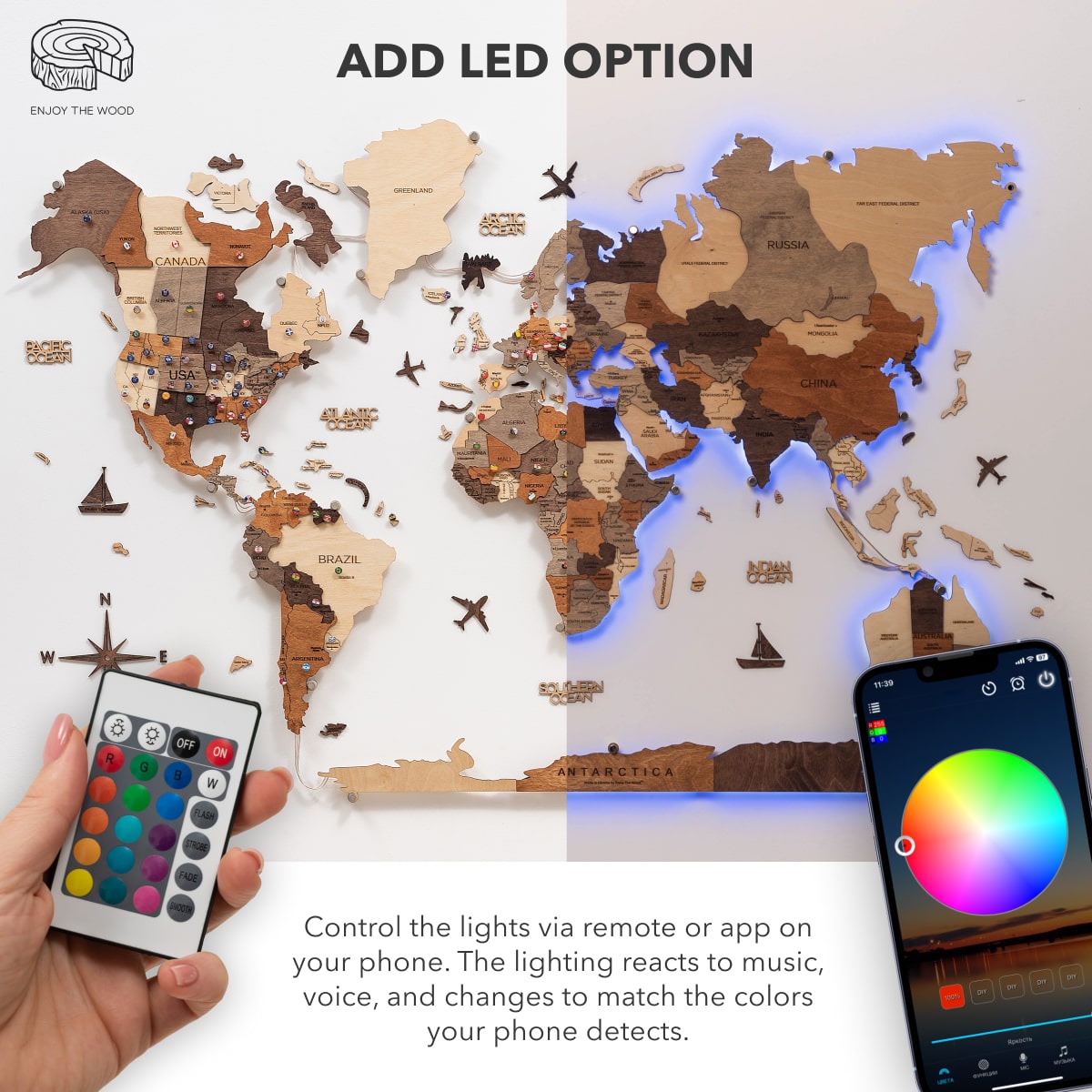 light up world map