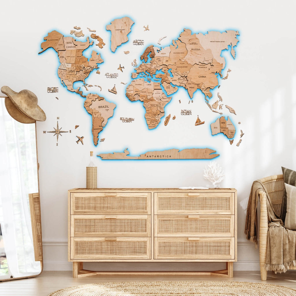 light up world map