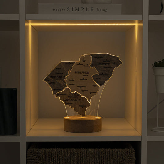 Night Light - Map of  South Carolina State