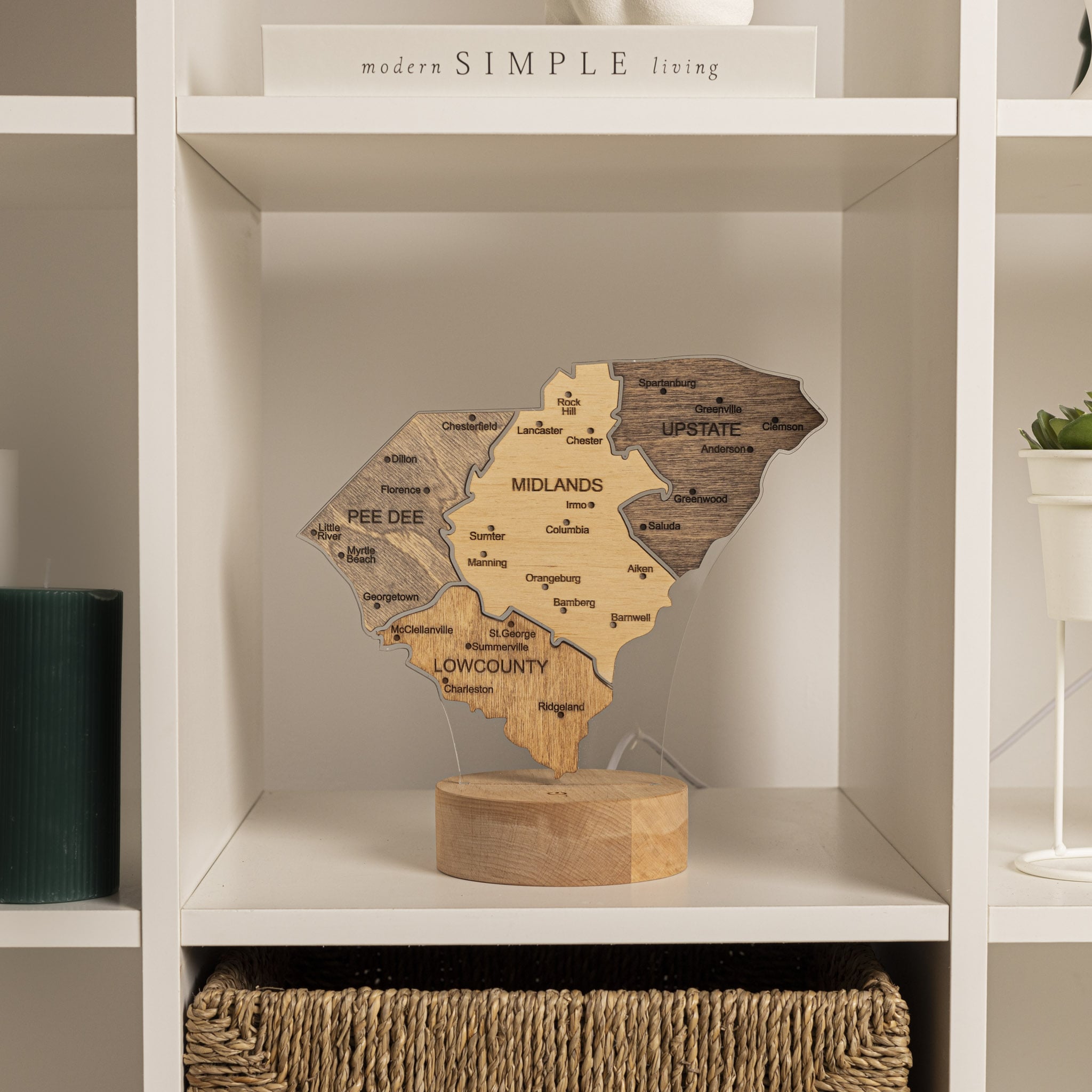 Night Light - Map of  South Carolina State