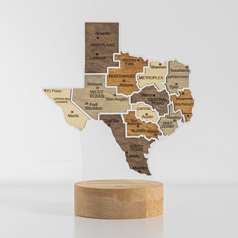 Night Light - Map of  Texas State
