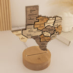 Night Light - Map of  Texas State