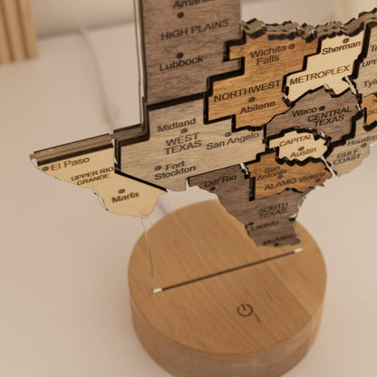 Night Light - Map of  Texas State