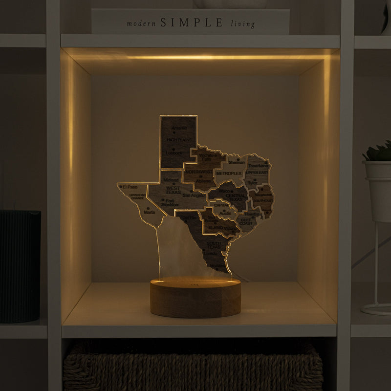 Night Light - Map of  Texas State