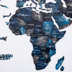 3D Luminous/Magnetic Colored Wooden World Map Space