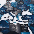 3D Luminous/Magnetic Colored Wooden World Map Space