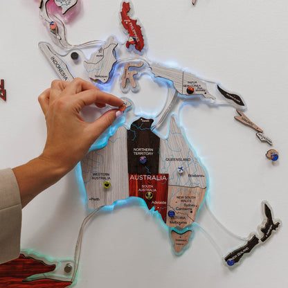 3D LUMINOUS LED Wooden World Map 2.0 Urban