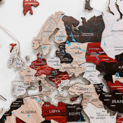 3D LUMINOUS LED Wooden World Map 2.0 Urban