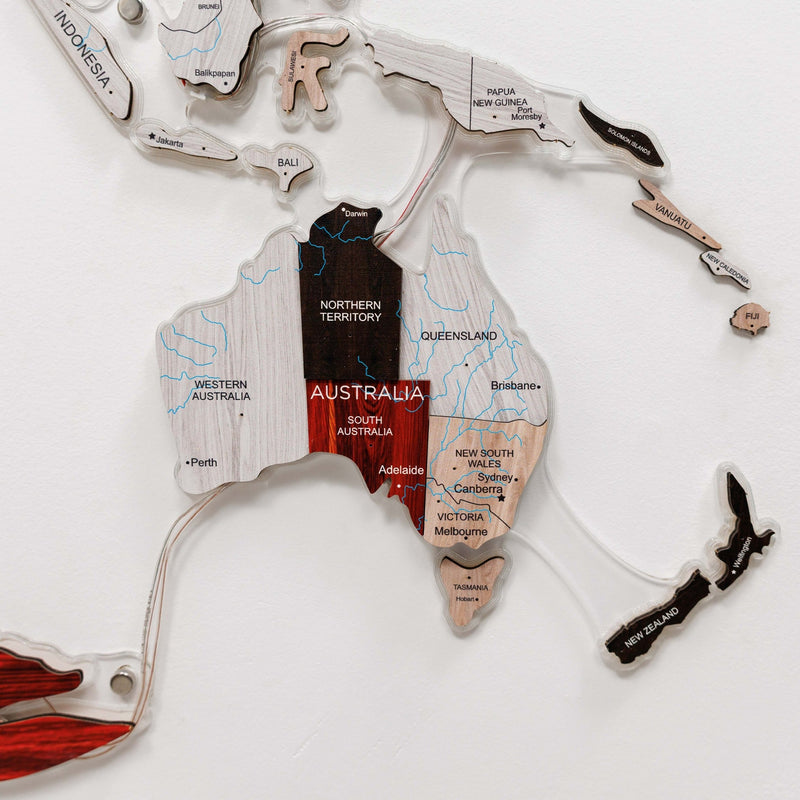 3D LUMINOUS LED Wooden World Map 2.0 Urban