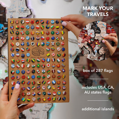 3D LUMINOUS LED Wooden World Map 2.0 Urban