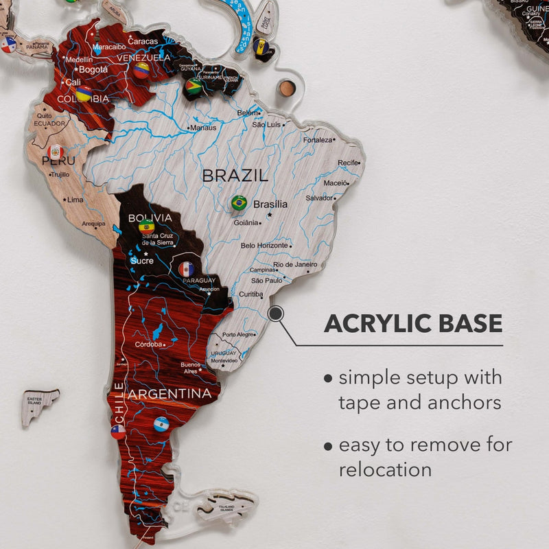 3D LUMINOUS LED Wooden World Map 2.0 Urban