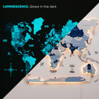 3D LED / LUMINOUS Wooden World Map 3.0 Aqua