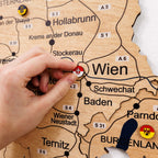 3D Wooden Map of Austria - Gold