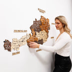 3D Wooden Map of Austria - Multicolor