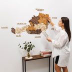 3D Wooden Map of Austria - Multicolor