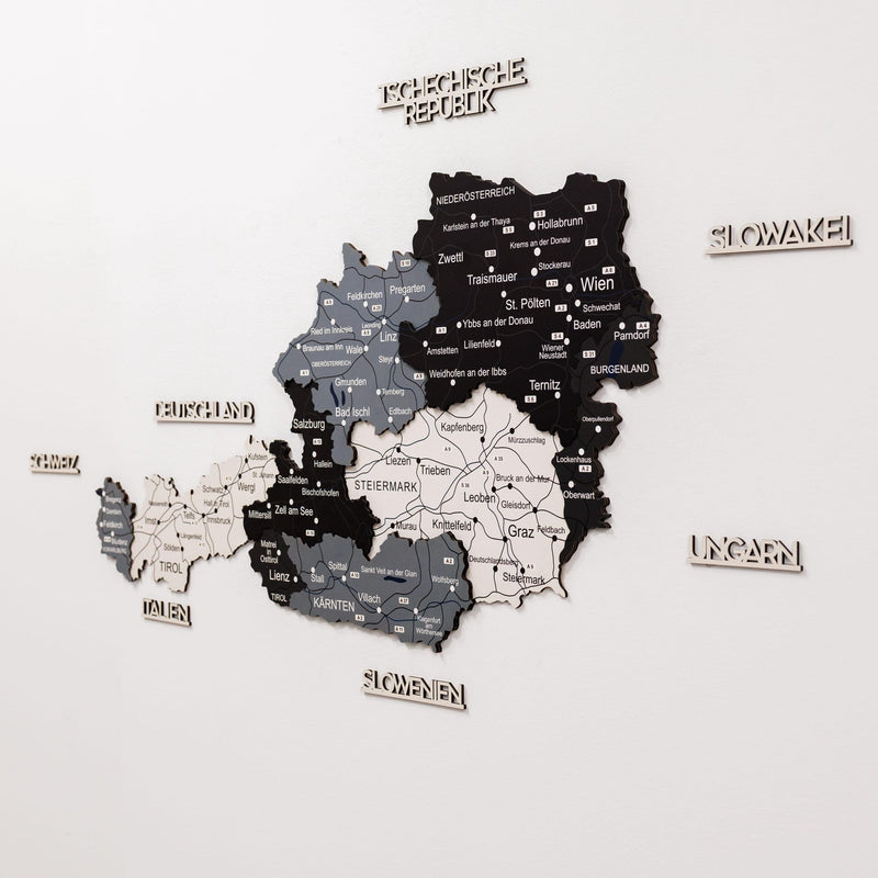 3D Wooden Map of Austria - Nordik