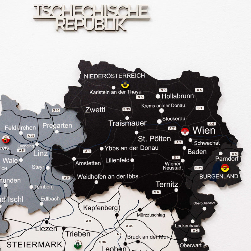 3D Wooden Map of Austria - Nordik