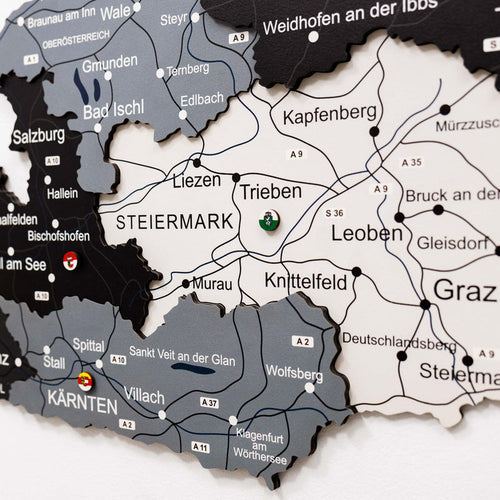 3D Wooden Map of Austria - Nordik