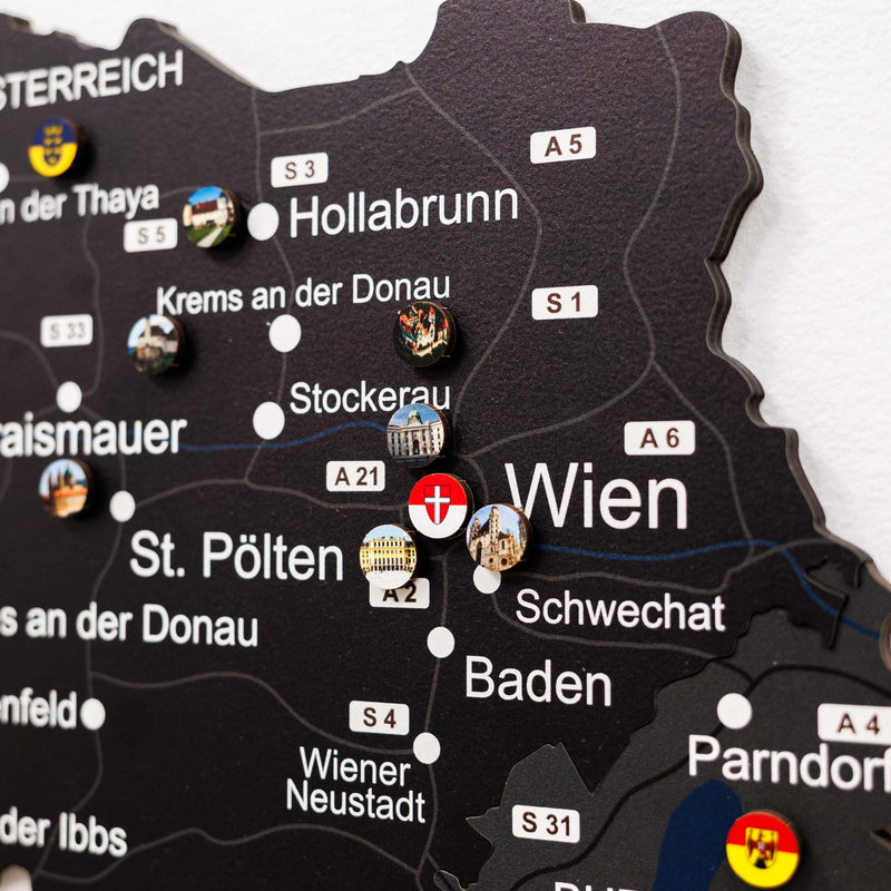3D Wooden Map of Austria - Nordik
